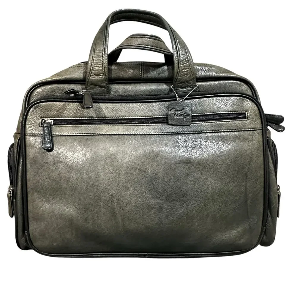 Osgoode Marley Fergus Multi Purpose Leather Bag Grey Marble Men's Briefcase EUC